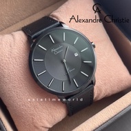 Alexandre Christie 8653MDLIPBA Black case Black dial Black Leather strap Quartz Men Watch 41mm