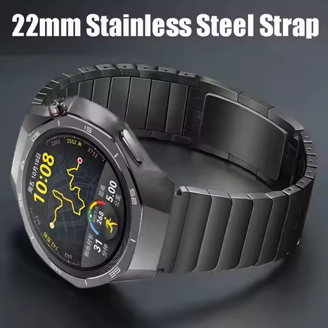 22mm Luxury Stainless Steel Strap For Huawei Watch GT 5 Pro GT5 GT4 GT3 GT2 Pro/GT2 46mm Metal Brace