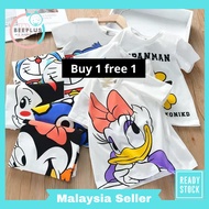 BPLUS Children's T-shirt BUY 1 FREE 1 UNISEX Trendy Net Cartoon clothes readystock