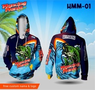 [Top] Kaos Jersey hoodie Mancing Mania kerudung baju lengan panjang