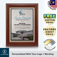 (JS Pewter)7" X 9" Award Plaque Frontliners Jasamu Dikenang |  Personalised Service | Souvenir Malay