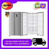 KULKAS SHARP SIDE BY SIDE LOW WATT 472-L SJ-IS50MA-SL  / KULKAS INVERTER HEMAT ENERGI SJ-IS50MA-SL