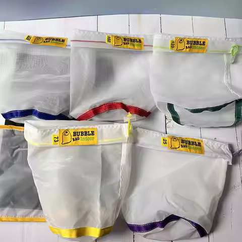 1gallon 5Bags Kit All Mesh Bubble Bags Hash Ice Filter Extraction Bag Press Screen 25 Micron for Flo