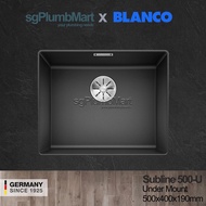 [Bundle Options] Blanco Black Granite Kitchen Sink Silgranit Subline 500-U - Undermount