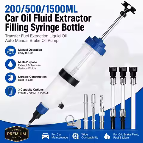Car Oil Fluid Extractor Siphon Pump Brake Fluid Fluid Syringe Pump Auto Manual Suction Vacuum Fuel T