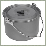 2X Outdoor Camping Picnic Hanging Pots Aluminum Alloy Cooking Pot 4.5L Compact Camping Pot for Hikin