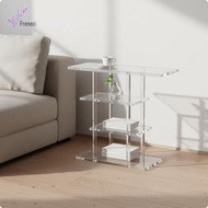 [freneci] 4 Tiers Acrylic Nightstand Space-Saving 4 Tiers Acrylic Shelf Table Clear Design
