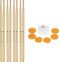 Meinl Stick & Brush Drumsticks, Standard Long 7A Four Pair Bundle with Drum Honey Gel Dampeners — Am
