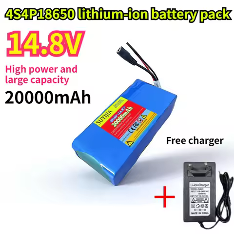 4S4P 14.8V 20Ah 18650 lithium battery pack Built-in 10A BMS For night fishing lights speakers radios