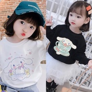 2023 NEWCinnamoroll kanak-kanak Sweatshirts Sanrio Pullover fesyen Kawaii Anime kartun kasual pakaia