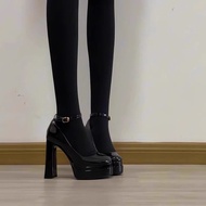 高跟鞋 (Heels) 时尚 高跟鞋 热卖！ in Stock 好物推荐~11CM防水台一字扣高跟鞋女2025秋季新款浅口粗跟玛丽珍鞋单鞋