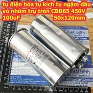 Tụ điện tụ kích động cơ máy bơm tụ nhôm ngậm dầu CBB65 450V 20uF 25uF 30uF 35uF 40uF 45uF 50uF 60uF