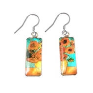 Van Gogh Painting Starry Sky Sunflower Drop Dangle Earrings for Women Abstract Art Earrings Charm Je