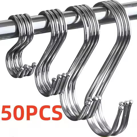 Stainless Steel S Hooks with Sharp Tip Utensil Meat Clothes Hanger Hanging Hooks for Butcher Shop Ki