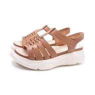 W&M 軟羊皮輕量厚底編織涼鞋 女鞋-棕色