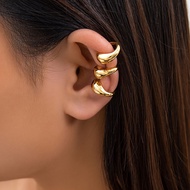 Y • LIFE 1Pcs Punk Water Drop Half Empty Clip Earring Gothic C Shape Ear Cuff Stud Thick Earclips Fo