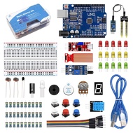 Basic Starter Kit for Arduino Uno R3 with Tutorial Code Breadboard Jumper Wire Led Diodes Obstacle A