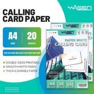 Yasen Matte Cardstock A4 20 Sheets Double Sided Calling Card Paper No Back Print for Inkjet Printers