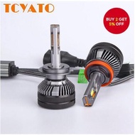 TCYATO Car LED Headlight H7 Super Bright Bulb Dual Copper Tube H11 Modification 6000K White Light Pa