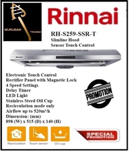 Rinnai RH-S259-SSR-T Slimline Cooker Hood with Sensor Touch Control| Local Singapore Warranty | Free Home Delivery