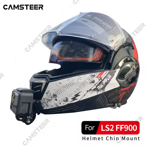 LS2 FF900 Helmet Custom Aluminium Chin Mount for GoPro Hero 12 11 10 9 Insta360 X4 X3 Ace Pro DJI Ac