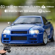 LDRC 1899 1/18 RC Drift LD1899 GTR Mode R34 2.4GHz RWD with Gyroscope on-Road Alloy Body Shell Racin