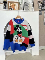เสื้อไหมพรมแขนยาวพิมพ์ลายการ์ตูน