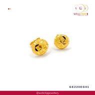 WELL CHIP Studs Earrings - 916 Gold/Anting-anting Kancing - 916 Emas