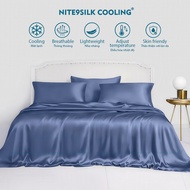 NITE9SILK COOLING Luxury Silk Bedding Set Blue