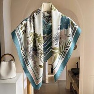 1pc Women's 90D Twill Elegant Minimalist Printed Scarf, Suitable For Casual Fashionable Street Wear,