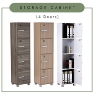 Alora Furniture - NAOMI 4 Door Storage Cabinet with Lock / Almari Berkunci / Locker Cabinet / 4 Tier File Cabinet 收纳柜 橱柜