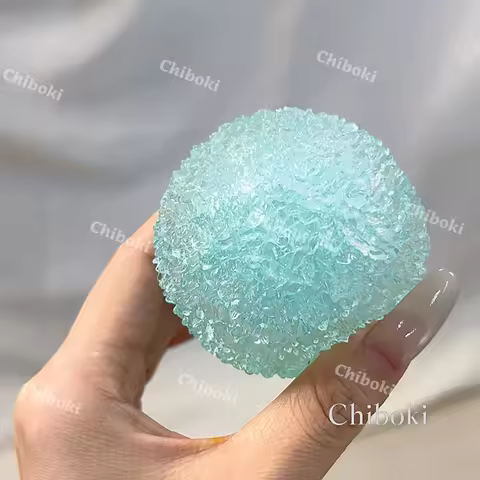 Chiboki! Mint Crushed Ice Grass Cake! Handmade Squishy Ball with Icy Jelly Strips