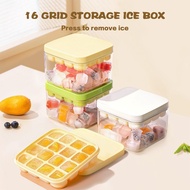 Ice cube mold household transparent tape cover ice cube ice storage box silicone ice box ice mold square press a key off