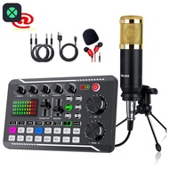 1F Portable Sound Card Kit PC Condenser Microphone Set Live Sound Card F998 BM800 Set