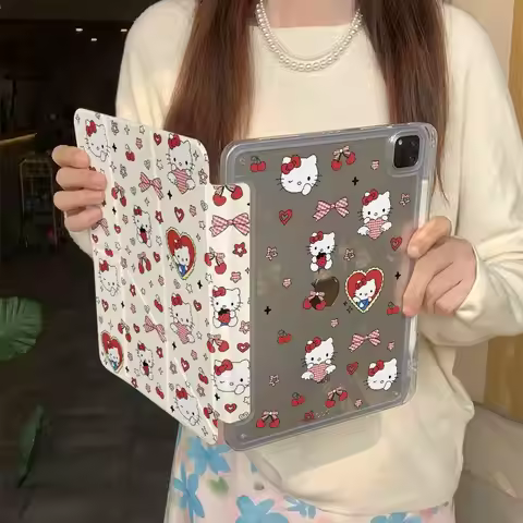 9styles Hello Kitty Tablet Case Suitable for Apple IPad A16 Tablet Case Air8/7 Protective Case 3+Y w