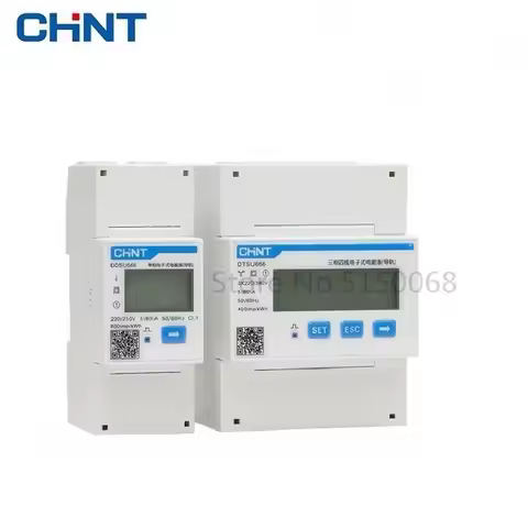 CHINT DDSU666 DTSU666 80A Single Three Phase MODBUS RS485 Bi-directional Smart Energy Power KWH Elec