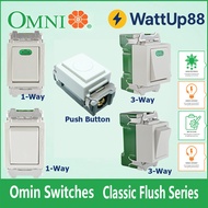 OMNI Flush Type Classic 1 Way & 3 Way Push Button Switches