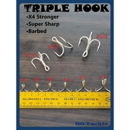 [H032] X4 TRIPLE HOOK / X4 STRONGER/ MATA TIGA X4 KUAT TREBLE HOOK / Casting/Jigging/Poping/Fishing