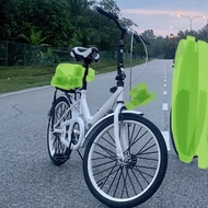 White Folding Bike Basikal Lipat Foldies Mountain Bicycle Foldable 20” Inch Black Spoke Rim Back Seat Carrier Rear Rack