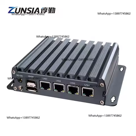 PeiqiZunsia NEW Alder Lake Mini Pc N100 N200 N300 N305 Fanless Industrial Mini PC 4 LAN POE Firew Ro