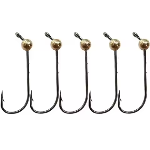 5pcs/lot Micro Jig Head Fishing Hooks 0.5g-4g Copper Head Mini Crank Jig Fishhook Soft Worm Lure Fis