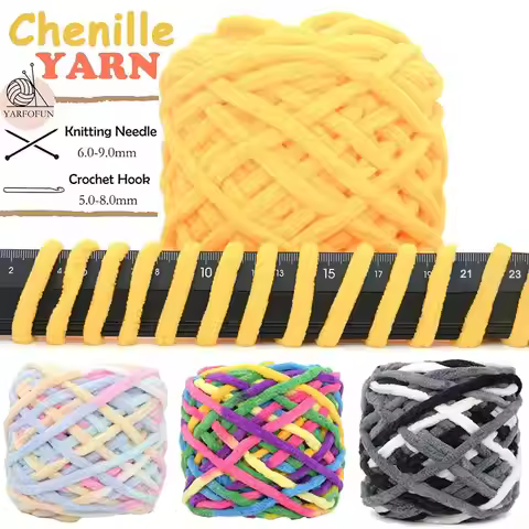 50Yards Chunky Chenille Yarn for Crocheting Fluffy Velvet Plush Thick Soft Chunky Chenille Blanket Y
