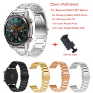 for Huawei watch GT/for Samsung Galaxy Watch 46mm Band Gear S3 Stainless Steel Replacement Strap 22mm