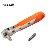 KIPRUN Multifunctional Bidirectional Ratchet Screwdriver, Hexagon Ratchet Spanner, Right Angle Wrenc