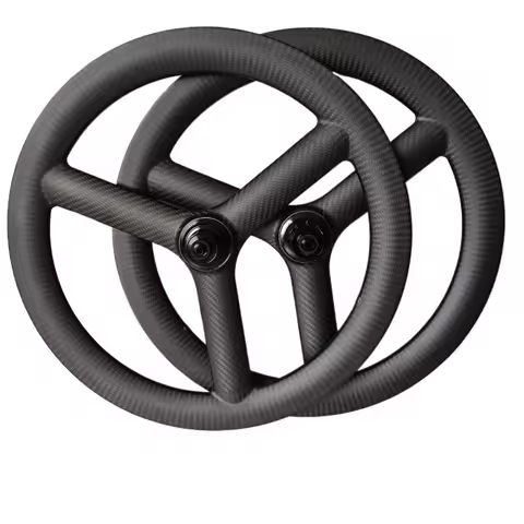 Folding Bike Wheelset 20er 451/406 Tri Spokes Carbon Fiber BMX Road Bicycle Wheels Disc / V Brake BM