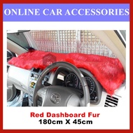 Dashboard Cover Fur - Universal Fits for All Car Model Dashboard (45cmx180cm) - RED Colour