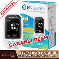 elvasense ems10 3in1 alat cek gula darah kolesterol asam urat tes chol - ems10 plastik