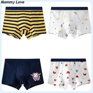 Mml 4 Cái Quần Lót Boxer Bé Trai Quần Đùi Trẻ Em Sọc 100% Cotton Màu Xanh Hải Quân Quần Áo Đáy Quần