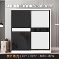 (FREE Shipping & FREE Installation) TECK SENG 8 Feet Sliding Doors Wardrobe / Anti-Jump / 2 Sliding 