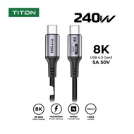 THUNDERBOLT CABLE TITON Vento 2 Cable 240W 8K 60Hz 40Gbps USB 4.0 Gen3 USB-C to USB-C HDMI Charging 